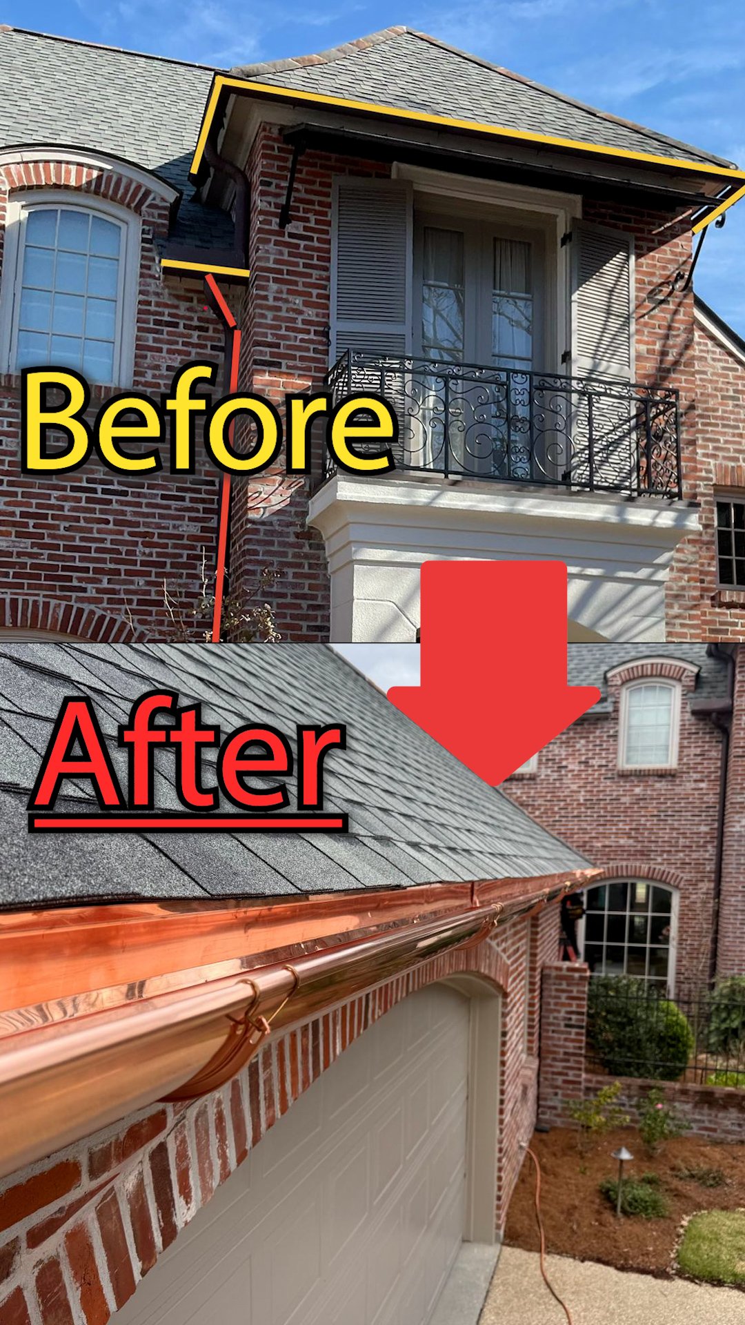 ✨ Before ➡️ After ✨ -- This home previously had no gutter system installed. 